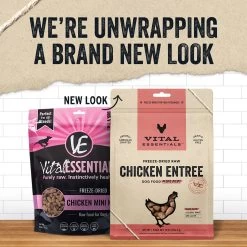 Vital Essentials Freeze Dried Mini Nibblets Dog Entree -Pet Products 8006 VE Dog FD ChickenMiniNibs 14oz 23v.2