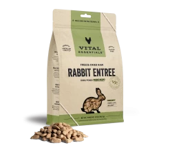 Vital Essentials Freeze Dried Mini Nibblets Dog Entree -Pet Products 8012ProductDetailPage Dog FreezeDriedEntree MiniNibs Rabbit 14oz Hero