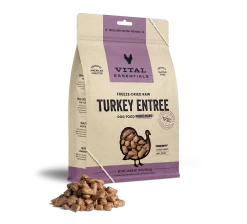 Vital Essentials Freeze Dried Mini Nibblets Dog Entree -Pet Products 8015ProductDetailPage Dog FreezeDriedEntree MiniNibs Turkey 14oz Hero