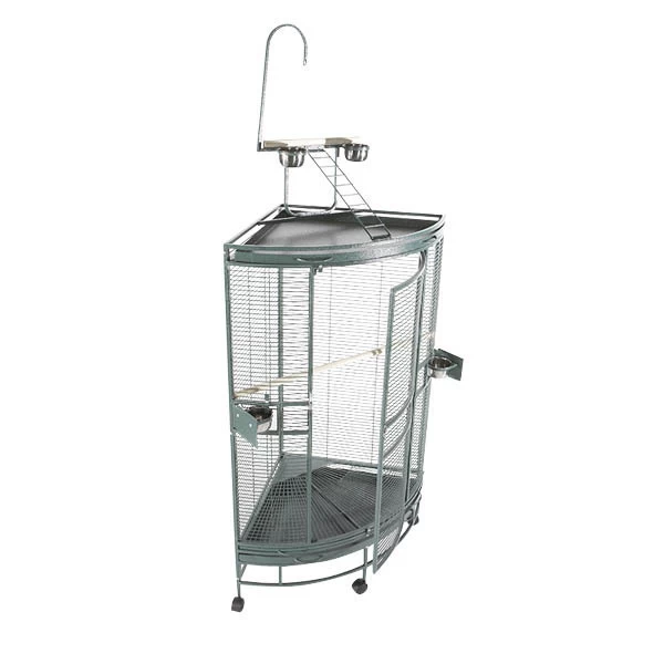 A&E Cage CC2525 Black 36 X 25 X 66 In. Medium Corner Cage With PlayTop, Black 2 A&E Cage CC2525 Black 36 X 25 X 66 In. Medium Corner Cage With PlayTop, Black