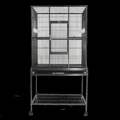 A&E Cage 13120 Black 31 X 20 In. Flight Cage & Removable Stand With Bottom Shelf, Black