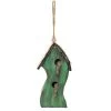 Alpine Corp YEN144HH-GN Swirly Wooden Bird House, Green 1 Alpine Corp YEN144HH-GN Swirly Wooden Bird House, Green -Pet Products ALPN3132