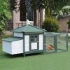 212 Main D51-092GN PawHut 77 In. Wooden Chicken Coop Hen House Poultry Cage With Weatherproof Roof, Green -Pet Products AOSM6875