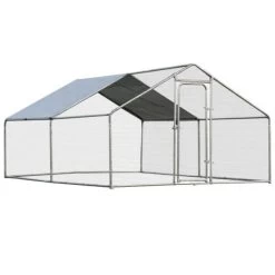 Total Tactic PS7379Plus 13 Ft. Large Walk In Shade Cage Chicken Coop With Roof Cover