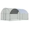 Total Tactic PW10019 12.5 Ft. Large Metal Chicken Coop Outdoor Galvanized Dome Cage With Cover - Medium