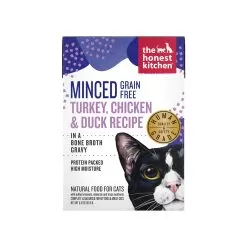 The Honest Kitchen Minced Cat Wet Food -Pet Products CatMincedTurkey Chicken DuckRecipeinBoneBrothGravy5.5ozCarton