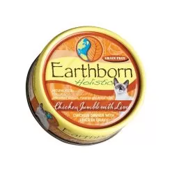 Earthborn Holistic Grain-Free Wet Canned Cat Food -Pet Products Chicken Jumble 5.5 oz Can Top