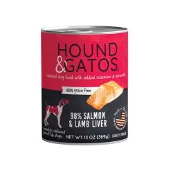 Hound & Gatos Canned Dog Food -Pet Products HG DogCan SalmonLambLiver rgb