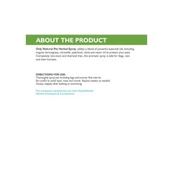 Only Natural Pet EasyDefense Herbal Essential Oil Flea & Tick Spray For Dogs & Cats -Pet Products Herbal Flea Tick Spray Product Facts