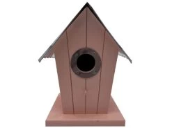 Kole Imports GH939-6 Wood Birdhouse With Tin Roof - Pack Of 6