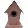 Kole Imports GH939-8 Wood Birdhouse With Tin Roof - Pack Of 8