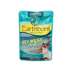 Earthborn Holistic Grain-Free Wet Cat Food Pouches 10 Earthborn Holistic Grain-Free Wet Cat Food Pouches -Pet Products Key West Zest Cat 3 oz Pouch Front