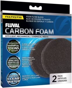 Fluval XA0249 FX5-6 Replacement Carbon Impregnated Foam Pad - 2 Count