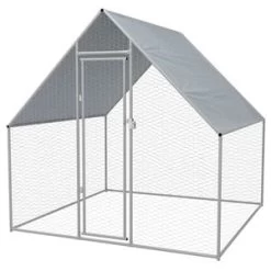 OnlineGymShop CB20317 Galvanized Steel Outdoor Chicken Cage
