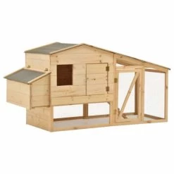 OnlineGymShop CB22133 70.1 X 26.4 X 36.2 In. Outdoor Wood Chicken Coop