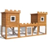 Online Gym Shop CB17603 Outdoor Wooden Chicken Coop Rabbit Hutch House Pet Cage Double House With Run - 76 In. & Large