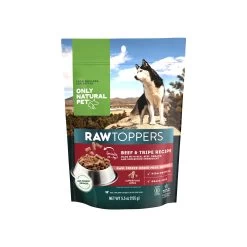 Only Natural Pet Raw Toppers Freeze-Dried Beef & Tripe Recipe Meal Topper For Dogs -Pet Products OnlyNaturalPetRawToppersFreeze DriedBeef TripeRecipeMealTopperforDogsBagFront