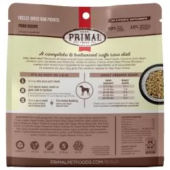Primal Pet Foods Pronto Freeze-Dried Raw Dog Food -Pet Products PrimalPetFoodsProntoFreezeDriedRawDogFoodPork16ozBackofBag
