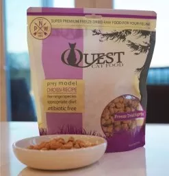 Steve's Real Food Cat Quest Freeze Dried -Pet Products Quest FD Chicken Bag Bowl Landscape 2 1 scaled 1