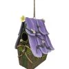 Red Carpet Studios 40919 Resin Outdoor Hanging Bird House, Purple Roof
