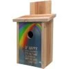S&K BBHC-4 Decorative Rainbow Design On Cedar Blue Bird House