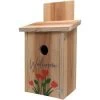 S&K BBHC-5 DecorativecTulips Design On Cedar Blue Bird House