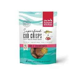 The Honest Kitchen Superfood Crisps Cod Fish Treats For Dogs -Pet Products THK SuperfoodCrisps CodStrawberry Front