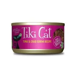 Tiki Cat Grill Canned Shredded Stew Cat Food -Pet Products TikiCat TunaCrabSurimi 2.8oz Front