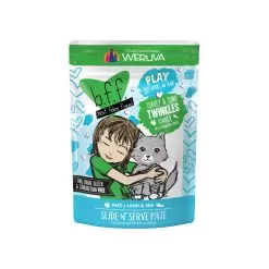 Best Feline Friend PLAY! Pate Lovers Aw Yeah Grain-Free Wet Cat Food Pouches -Pet Products TurkeyTunaTwinklesFront