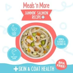Weruva Meals 'n More Skin & Coat Wet Dog Food -Pet Products WeruvaMeals nMoreSkin CoatWetDogFoodJammin SalmonInfographic