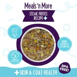 Weruva Meals 'n More Skin & Coat Wet Dog Food -Pet Products WeruvaMeals nMoreSkin CoatWetDogFoodSteakFritesInfographic