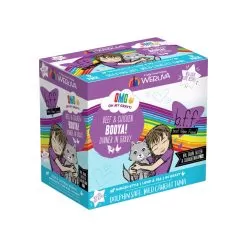Best Feline Friend BFF Oh My Gravy! Grain-Free Wet Cat Food Pouches -Pet Products Weruva OMG BeefChicken Booya Box