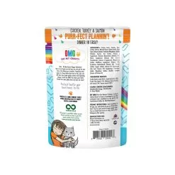 Best Feline Friend BFF Oh My Gravy! Grain-Free Wet Cat Food Pouches -Pet Products Weruva OMG ChickTurkSalmon PurrfectPlanning Back