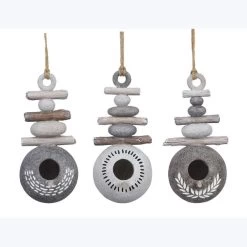 Youngs 73774 Resin Zen Garden Birdhouse, 3 Assortment