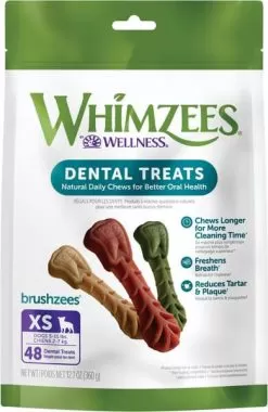 Whimzees Vegetarian Dental Chews For Dogs -Pet Products brushzeesXS