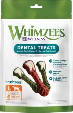 Whimzees Vegetarian Dental Chews For Dogs -Pet Products brushzeeslarge