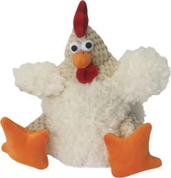 GoDog Checkers Chew Guard Rooster Dog Toy, Small