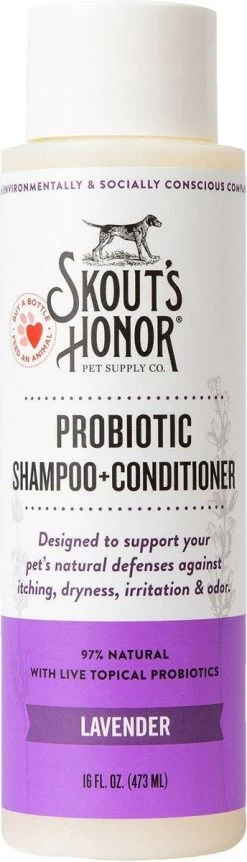 Skout’s Honor Probiotic Lavender Pet Shampoo & Conditioner, 16-oz