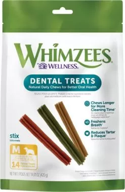 Whimzees Vegetarian Dental Chews For Dogs -Pet Products whimzeesmedium