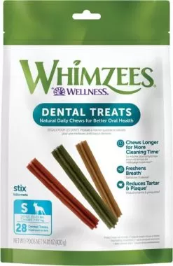 Whimzees Vegetarian Dental Chews For Dogs -Pet Products whimzeesstickssmall