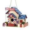 Zingz & Thingz 57070917 God Bless America Birdhouse With Patriotic Charm -Pet Products zgtn115